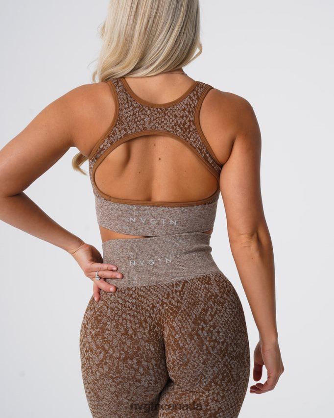 NVGTN Fitness Women Snakeskin Eclipse Seamless Bra Mocha HJXFTJ218