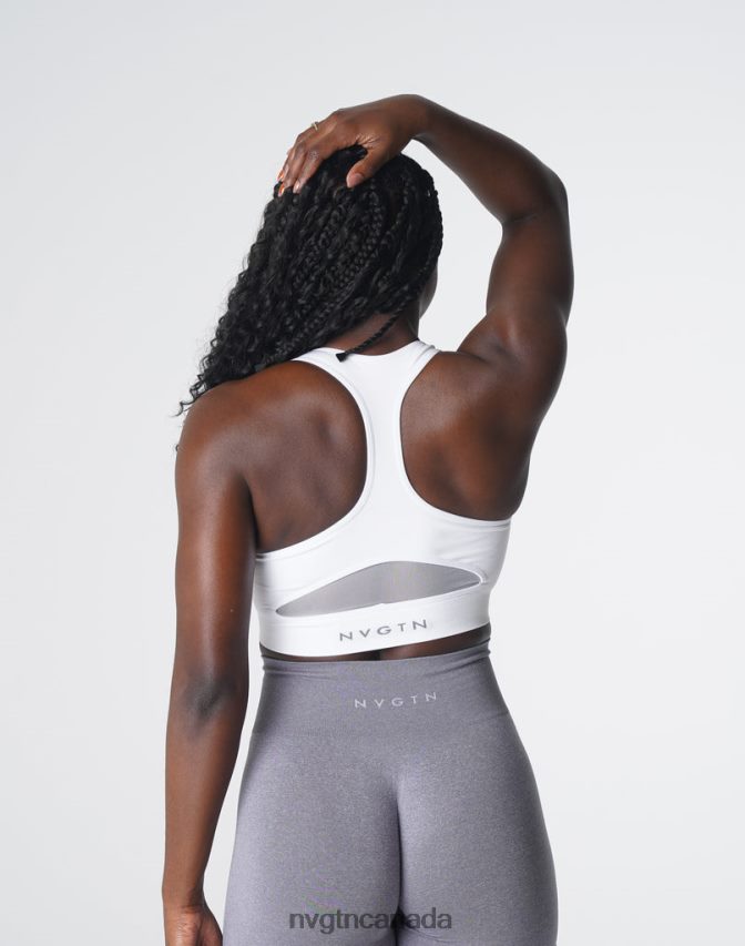 NVGTN Fitness Women Surge Seamless Bra White HJXFTJ129