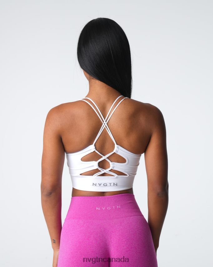 NVGTN Fitness Women Thrive Seamless Bra White HJXFTJ6