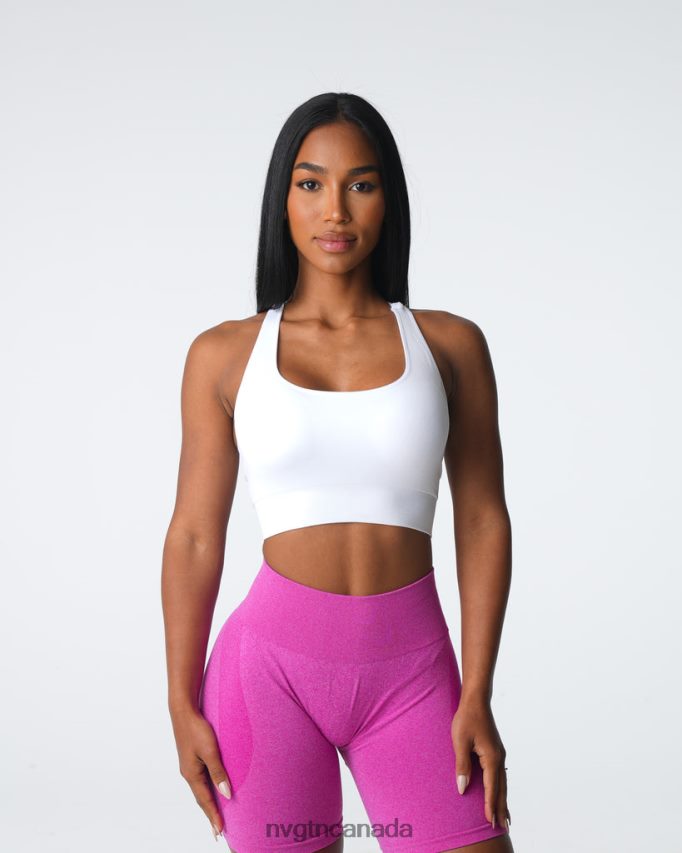 NVGTN Fitness Women Thrive Seamless Bra White HJXFTJ6