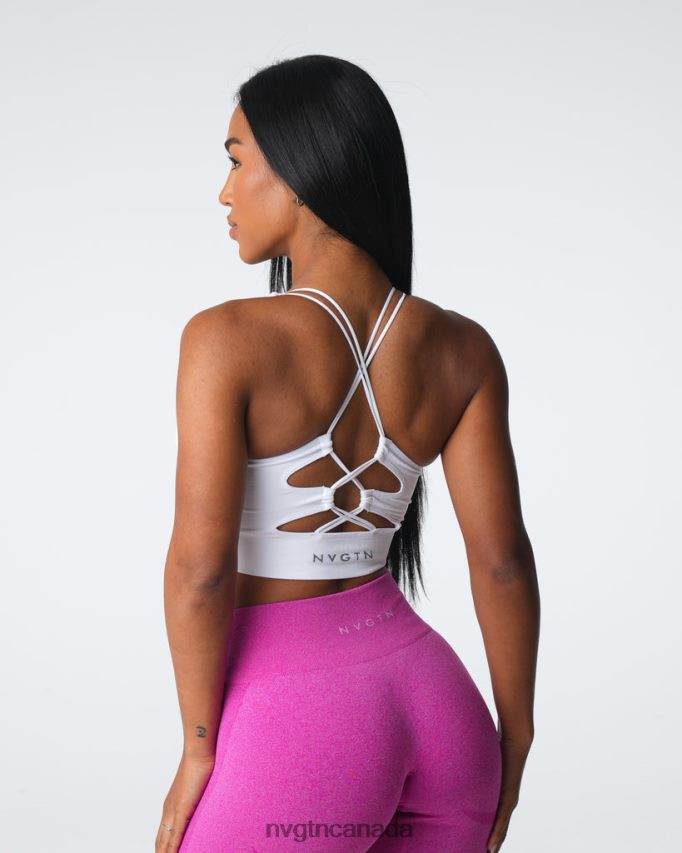 NVGTN Fitness Women Thrive Seamless Bra White HJXFTJ6