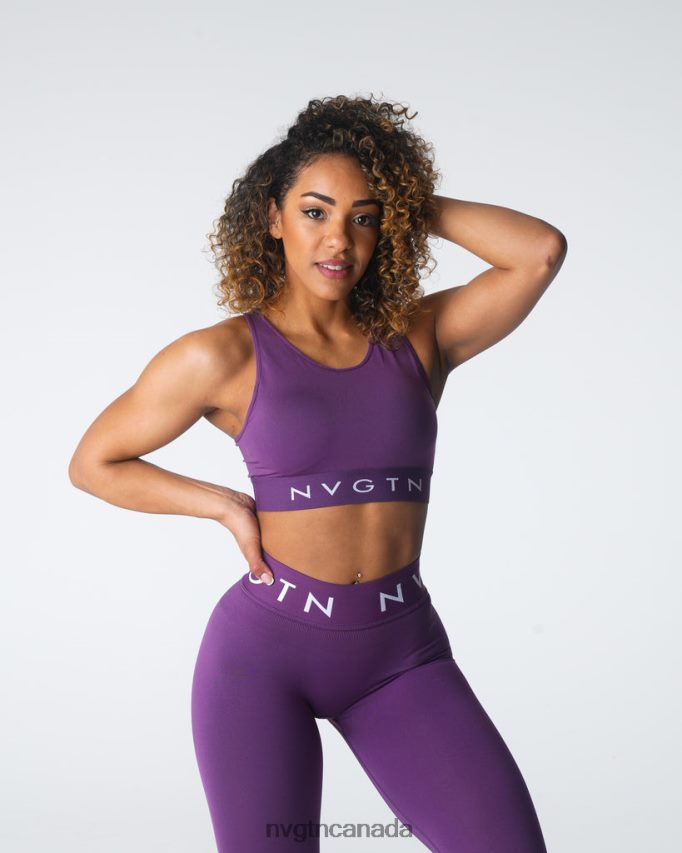 NVGTN Fitness Women Trilogy Sport Seamless Bra Amethyst HJXFTJ33