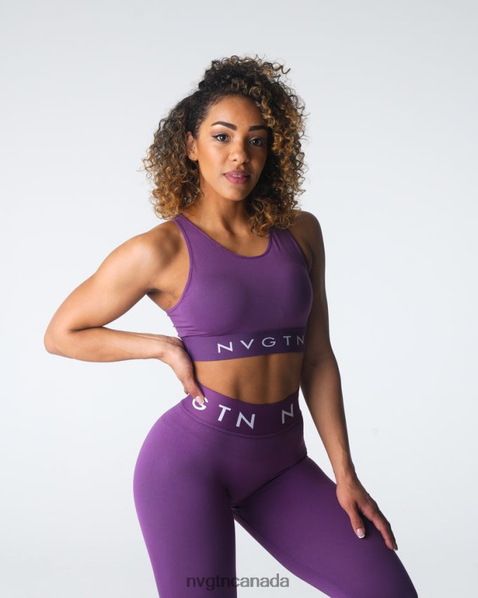 NVGTN Fitness Women Trilogy Sport Seamless Bra Amethyst HJXFTJ33