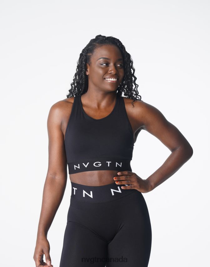 NVGTN Fitness Women Trilogy Sport Seamless Bra Black HJXFTJ132