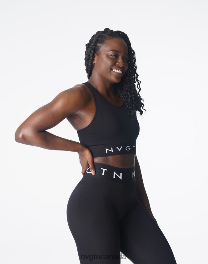 NVGTN Fitness Women Trilogy Sport Seamless Bra Black HJXFTJ132