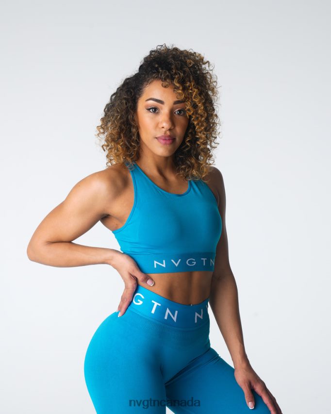 NVGTN Fitness Women Trilogy Sport Seamless Bra Lagoon HJXFTJ35