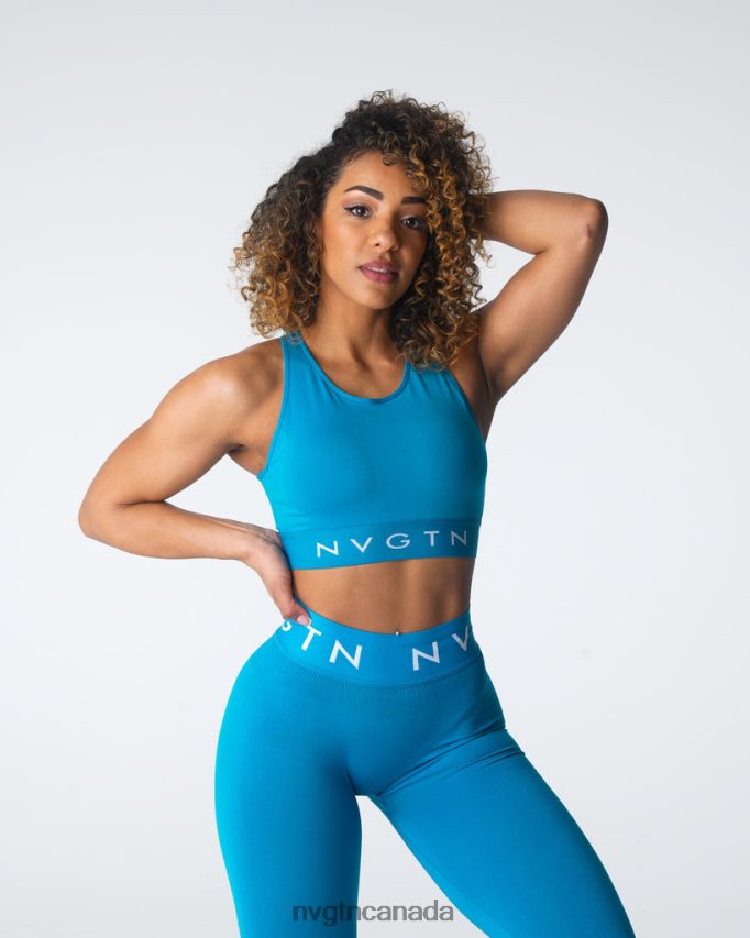 NVGTN Fitness Women Trilogy Sport Seamless Bra Lagoon HJXFTJ35