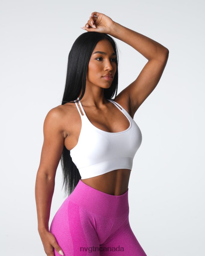 NVGTN Fitness Women Virtue Seamless Bra White HJXFTJ10