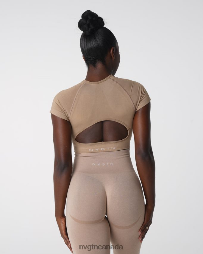 NVGTN Fitness Women Vortex Seamless Bra Top Beige HJXFTJ149
