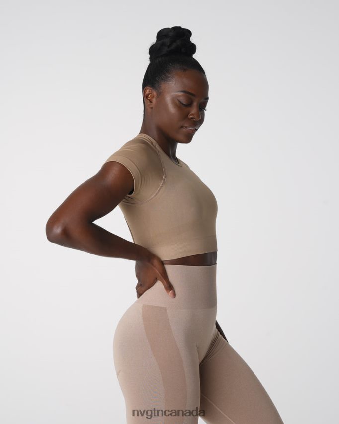 NVGTN Fitness Women Vortex Seamless Bra Top Beige HJXFTJ149