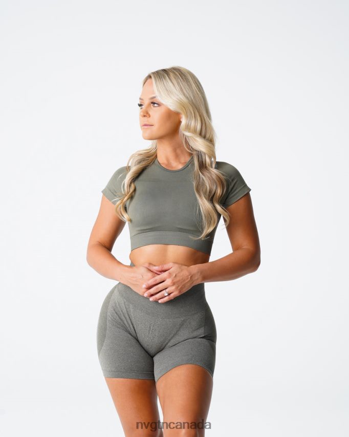 NVGTN Fitness Women Vortex Seamless Bra Top Khaki Green HJXFTJ73