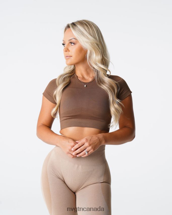 NVGTN Fitness Women Vortex Seamless Bra Top Mocha HJXFTJ74