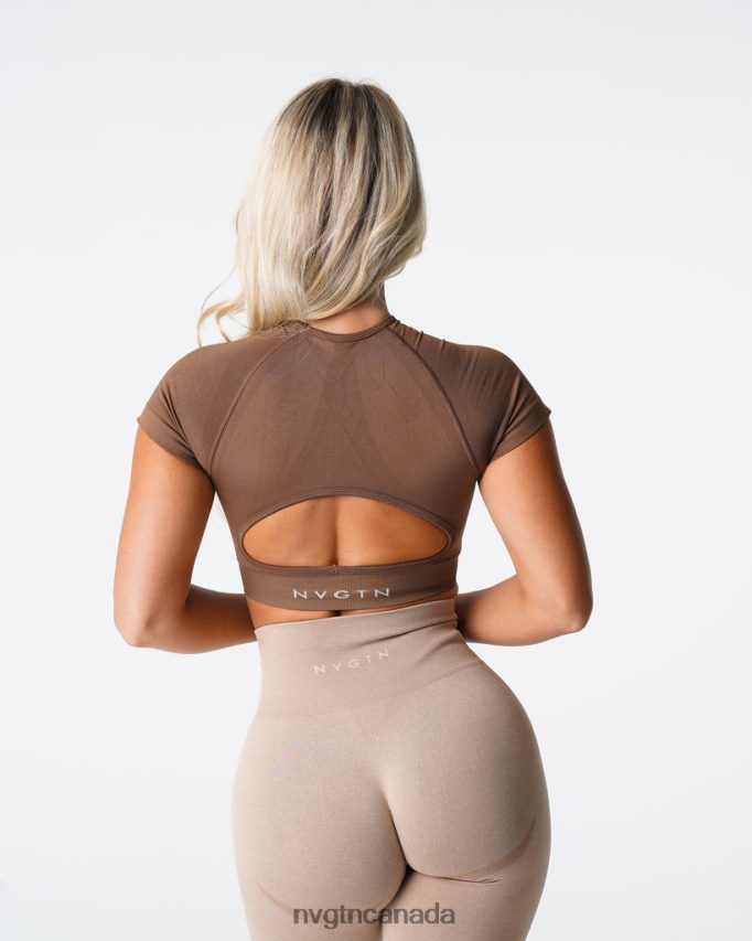 NVGTN Fitness Women Vortex Seamless Bra Top Mocha HJXFTJ74