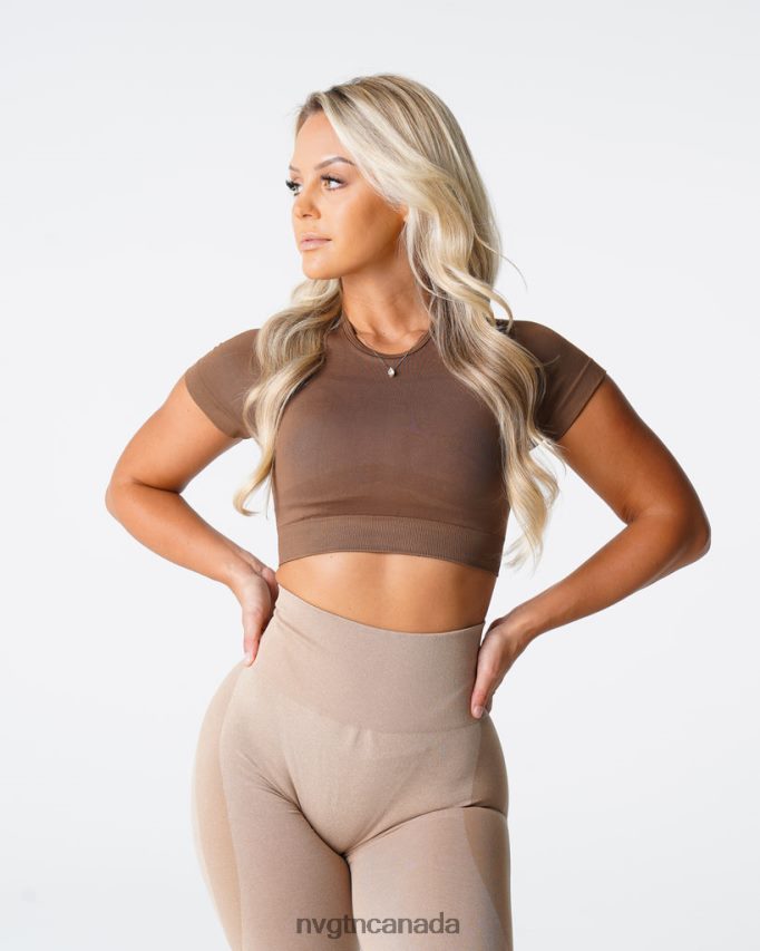 NVGTN Fitness Women Vortex Seamless Bra Top Mocha HJXFTJ74