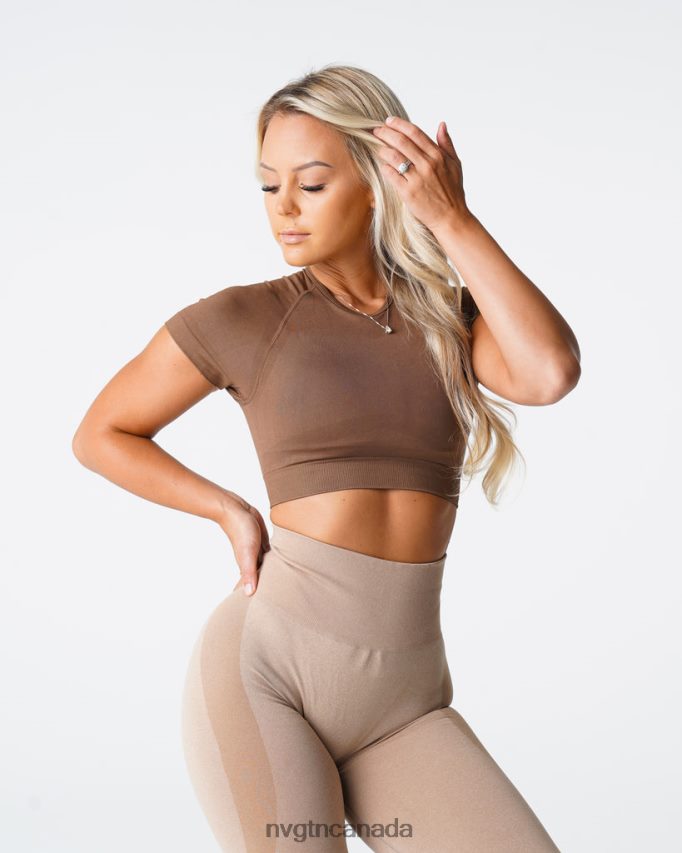 NVGTN Fitness Women Vortex Seamless Bra Top Mocha HJXFTJ74