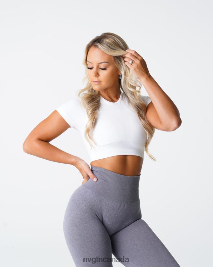 NVGTN Fitness Women Vortex Seamless Bra Top White HJXFTJ72