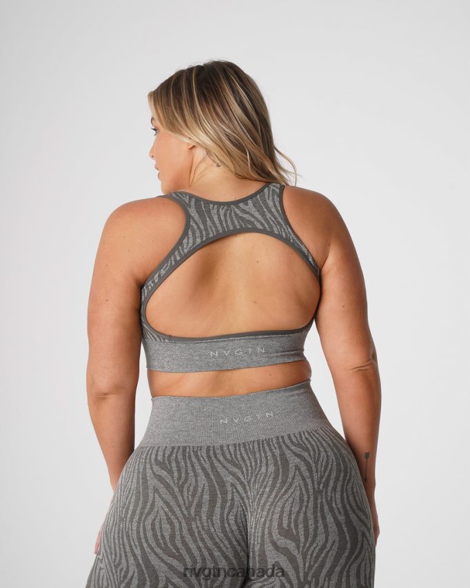 NVGTN Fitness Women Zebra Eclipse Seamless Bra Khaki Green HJXFTJ220