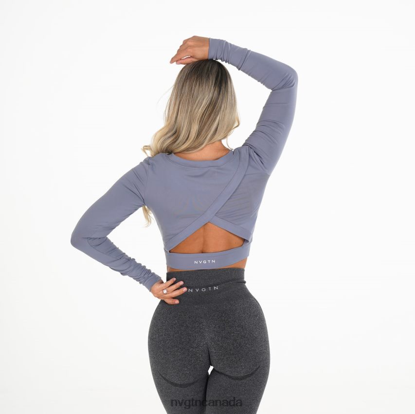 NVGTN Fitness Women Form Long Sleeve Crop Smokey Blue HJXFTJ275