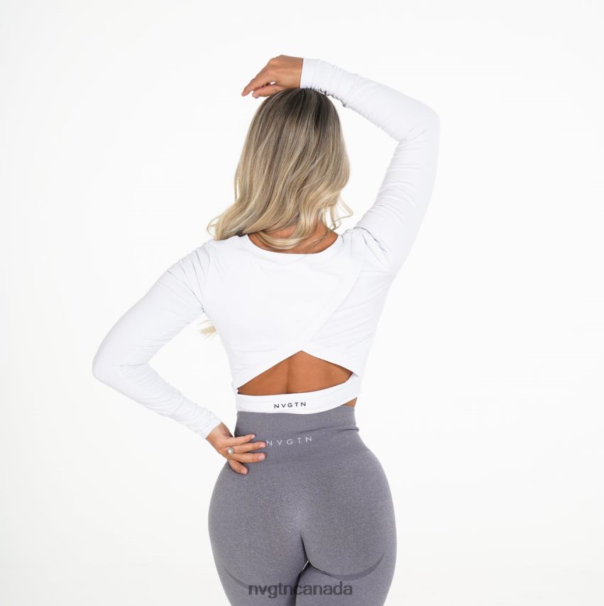 NVGTN Fitness Women Form Long Sleeve Crop White HJXFTJ274