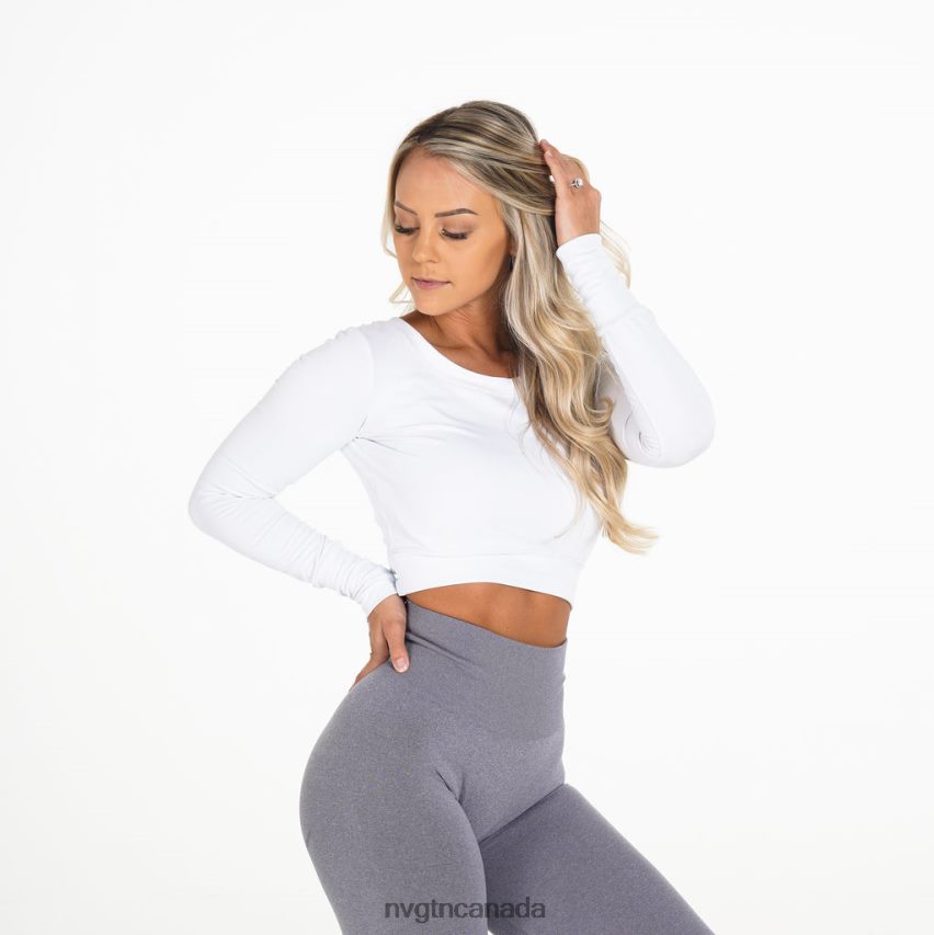 NVGTN Fitness Women Form Long Sleeve Crop White HJXFTJ274