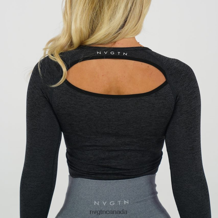 NVGTN Fitness Women Glimpse Long-Sleeve Crop Midnight HJXFTJ315