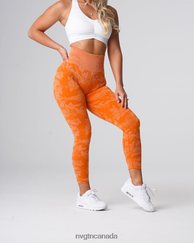 NVGTN Fitness Women Camo Seamless Leggings Burnt Orange HJXFTJ669