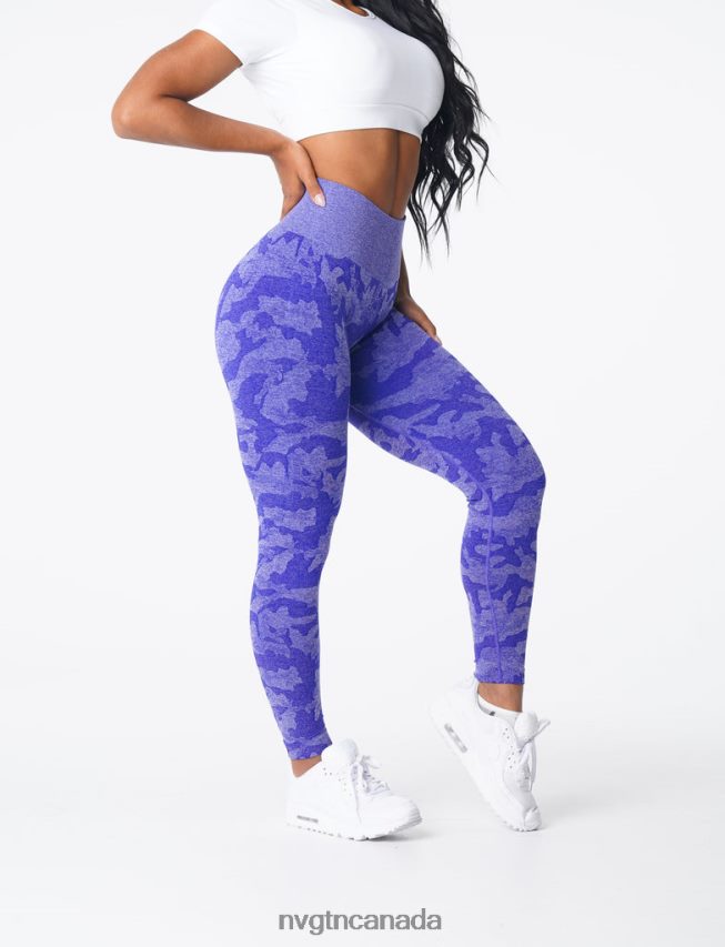 NVGTN Fitness Women Camo Seamless Leggings Electric Blue HJXFTJ667