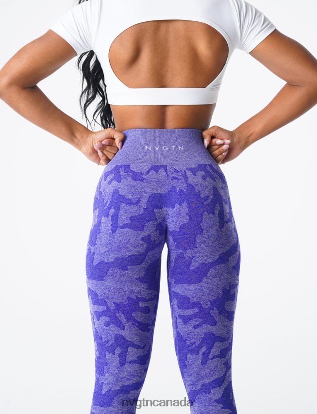 NVGTN Fitness Women Camo Seamless Leggings Electric Blue HJXFTJ667
