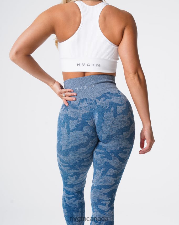 NVGTN Fitness Women Camo Seamless Leggings Slate Blue HJXFTJ674
