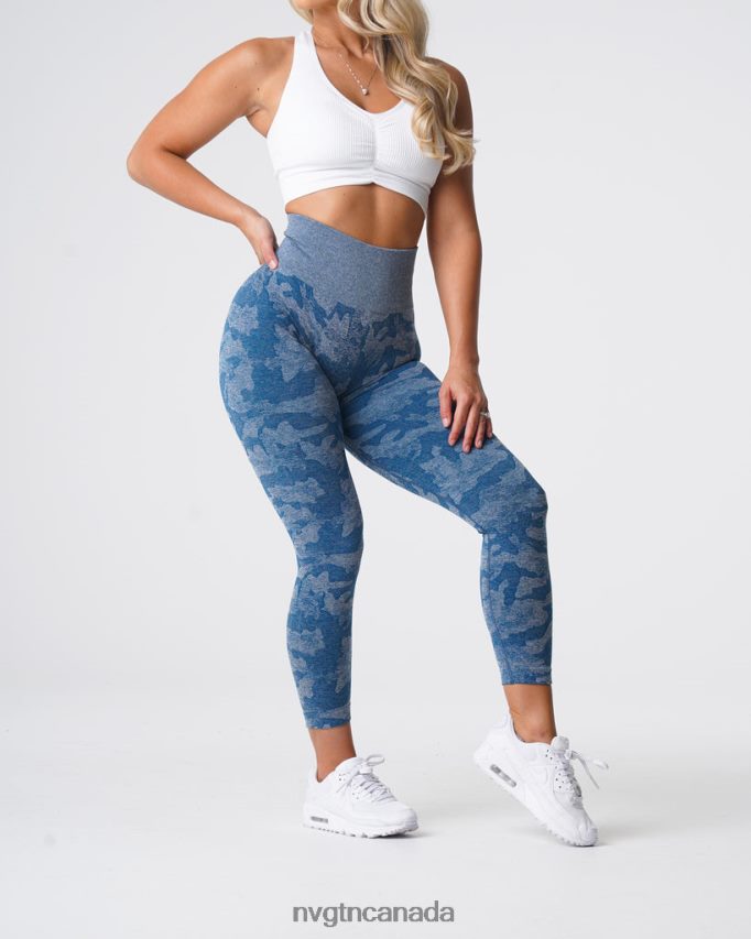NVGTN Fitness Women Camo Seamless Leggings Slate Blue HJXFTJ674