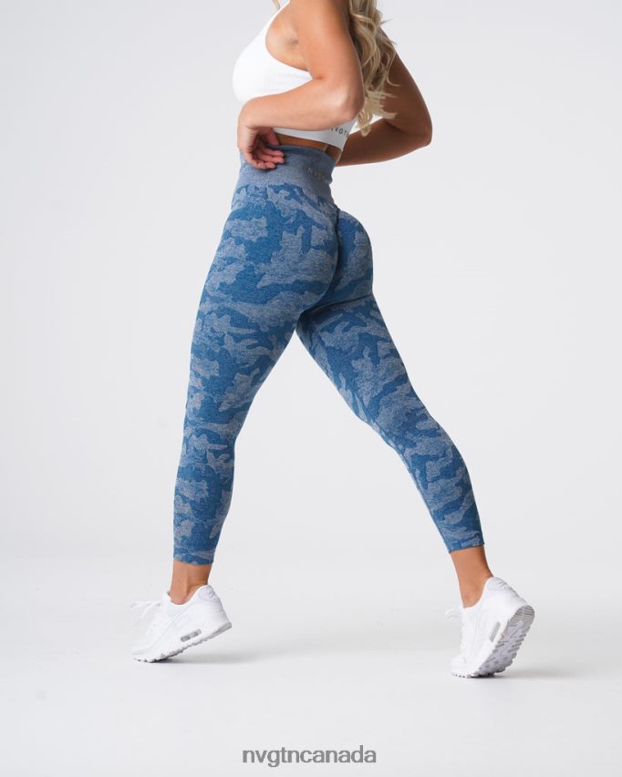 NVGTN Fitness Women Camo Seamless Leggings Slate Blue HJXFTJ674