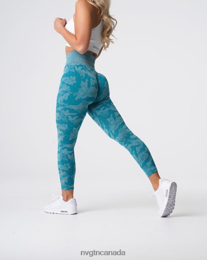 NVGTN Fitness Women Camo Seamless Leggings Teal HJXFTJ664