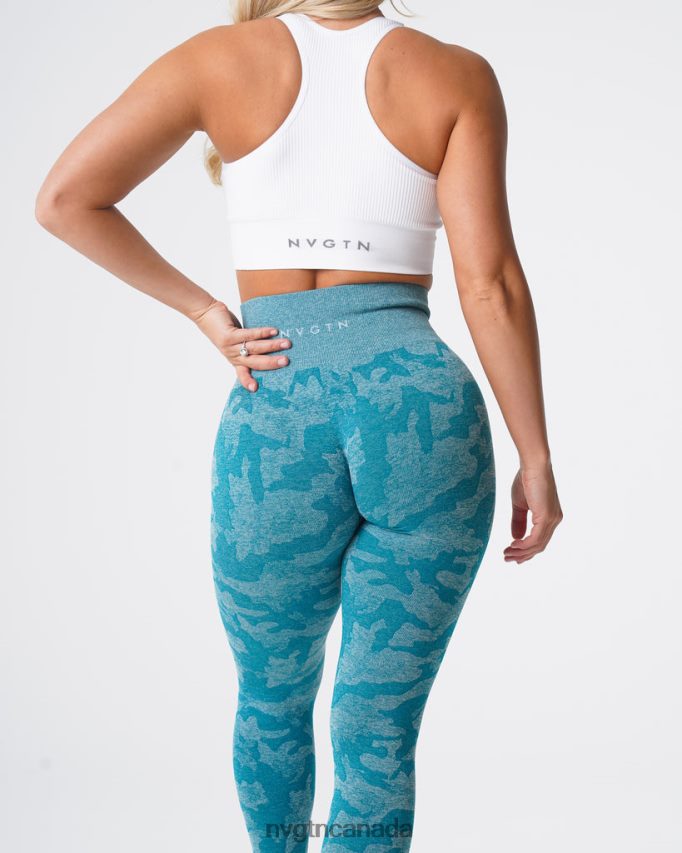 NVGTN Fitness Women Camo Seamless Leggings Teal HJXFTJ664