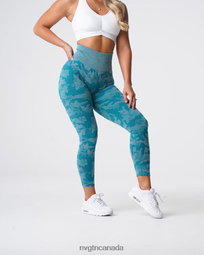 NVGTN Fitness Women Camo Seamless Leggings Teal HJXFTJ664