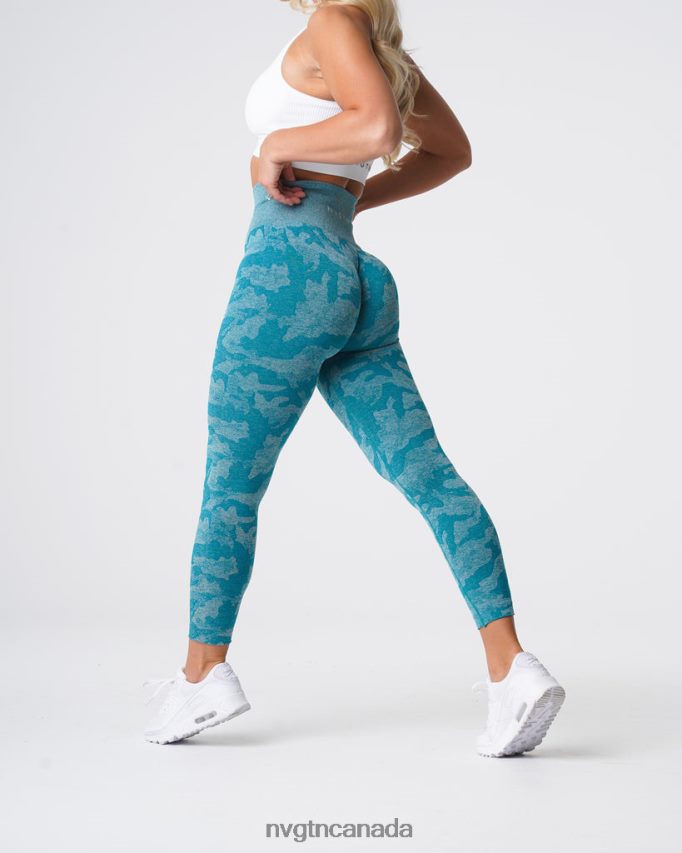 NVGTN Fitness Women Camo Seamless Leggings Teal HJXFTJ664