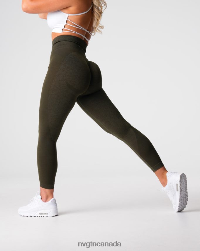 NVGTN Fitness Women Contour 2.0 Seamless Leggings Olive HJXFTJ492