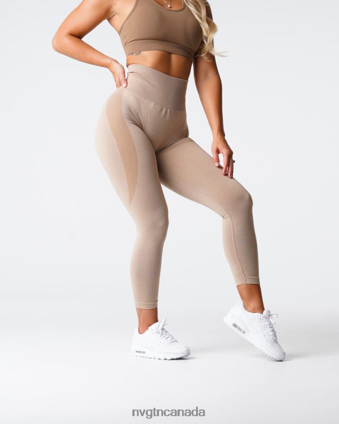 NVGTN Fitness Women Contour Seamless Leggings Beige HJXFTJ509