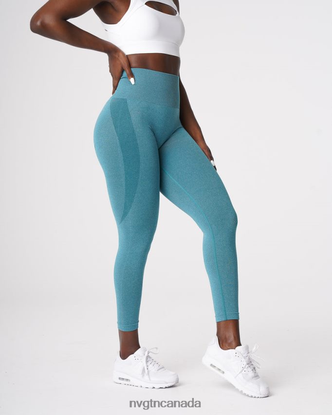 NVGTN Fitness Women Contour Seamless Leggings Teal HJXFTJ534
