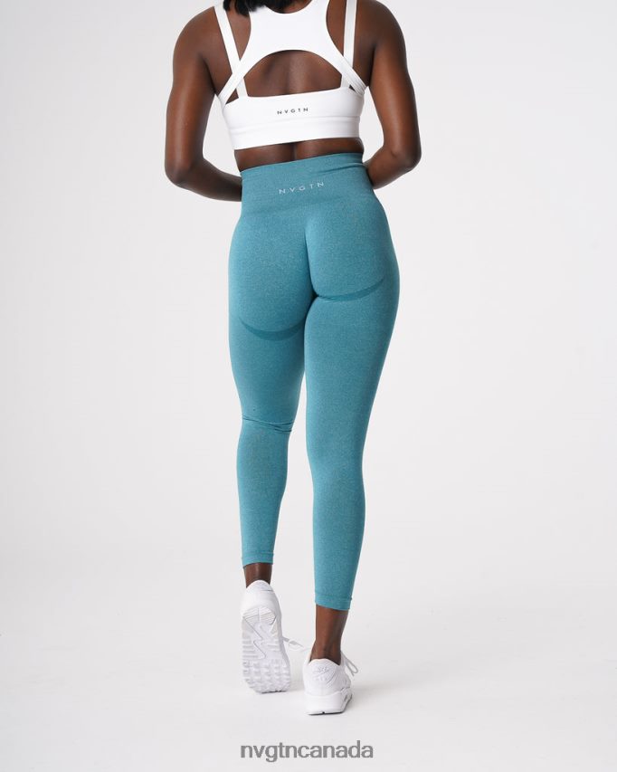 NVGTN Fitness Women Contour Seamless Leggings Teal HJXFTJ534