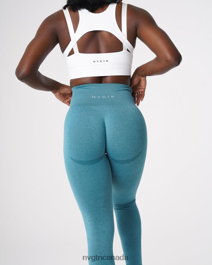 NVGTN Fitness Women Contour Seamless Leggings Teal HJXFTJ534