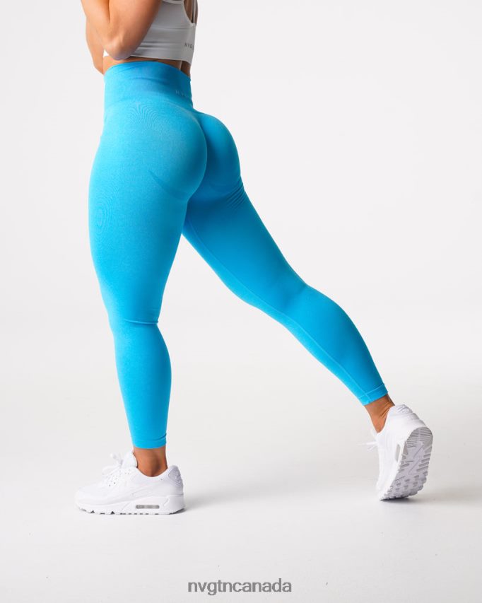 NVGTN Fitness Women Curve Seamless Leggings Aqua HJXFTJ637