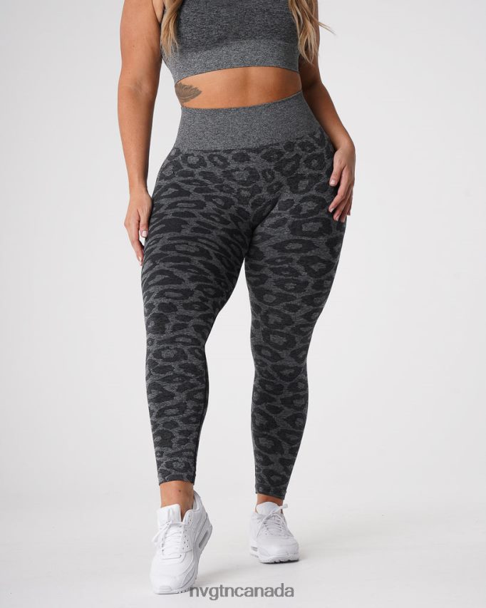 NVGTN Fitness Women Leopard Seamless Leggings Black Speckled HJXFTJ676