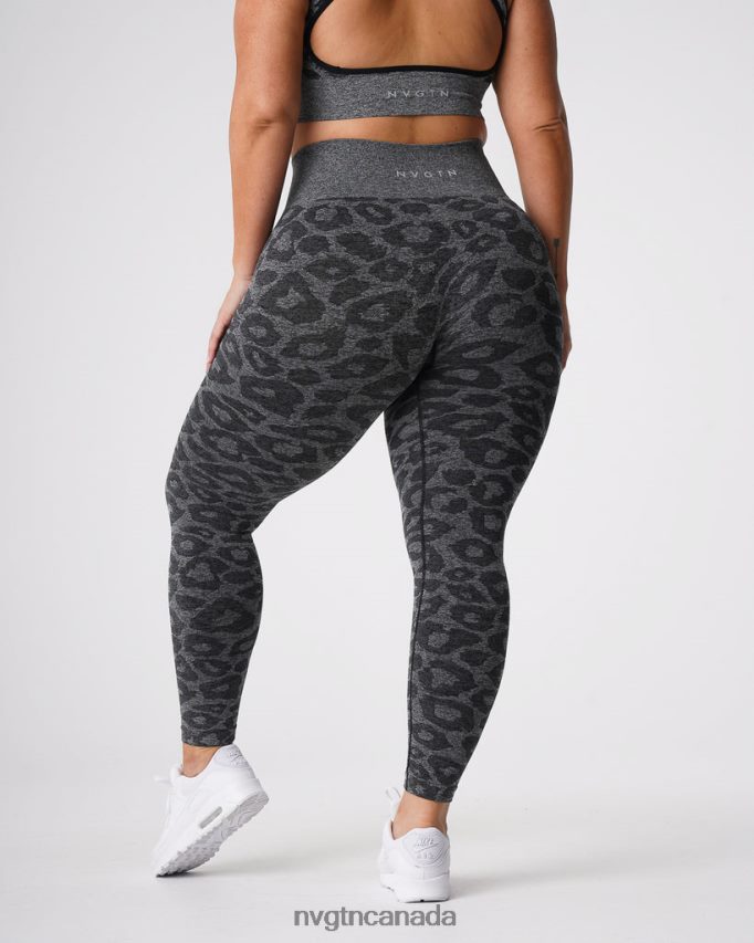 NVGTN Fitness Women Leopard Seamless Leggings Black Speckled HJXFTJ676