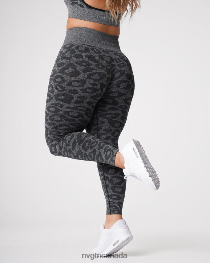 NVGTN Fitness Women Leopard Seamless Leggings Black Speckled HJXFTJ676