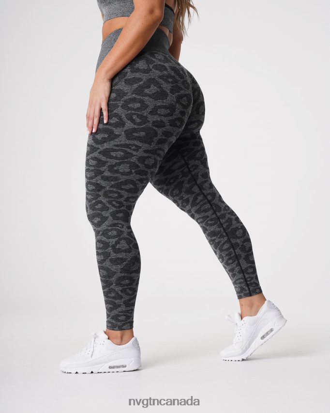 NVGTN Fitness Women Leopard Seamless Leggings Black Speckled HJXFTJ676