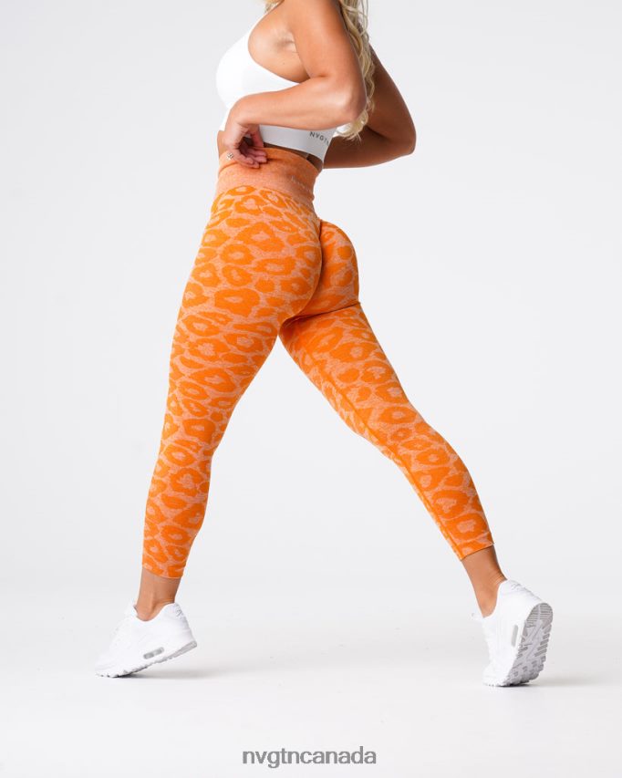 NVGTN Fitness Women Leopard Seamless Leggings Burnt Orange HJXFTJ682