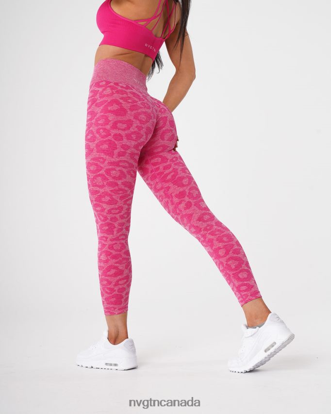 NVGTN Fitness Women Leopard Seamless Leggings Fuchsia HJXFTJ689
