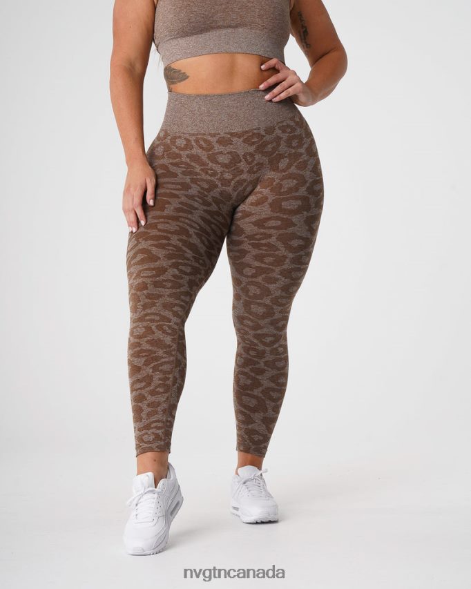 NVGTN Fitness Women Leopard Seamless Leggings Mocha HJXFTJ679