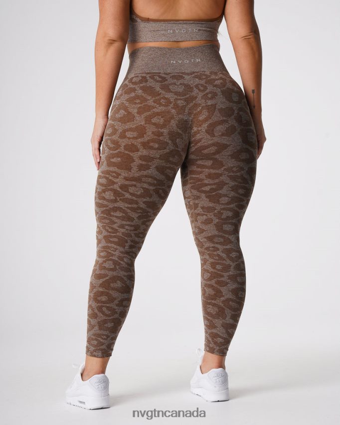 NVGTN Fitness Women Leopard Seamless Leggings Mocha HJXFTJ679