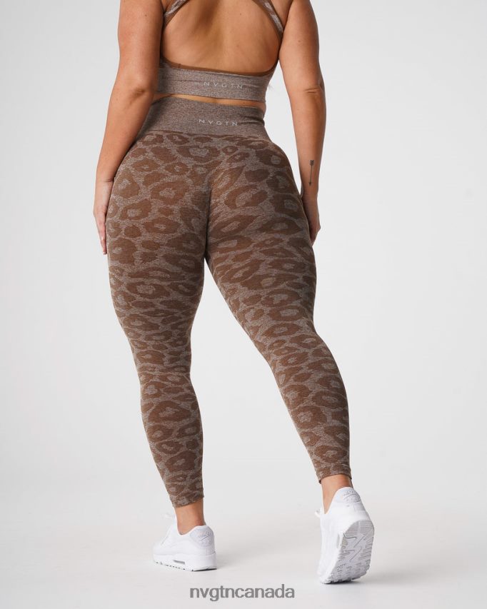 NVGTN Fitness Women Leopard Seamless Leggings Mocha HJXFTJ679